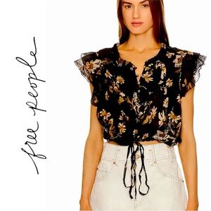 Free people naya floral ruffle blouse. Perfect condition, never worn, NWOT